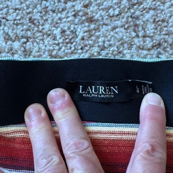 Lauren, Ralph Lauren, size Large Colorful, striped, stretchy, knit skirt - Picture 3 of 8
